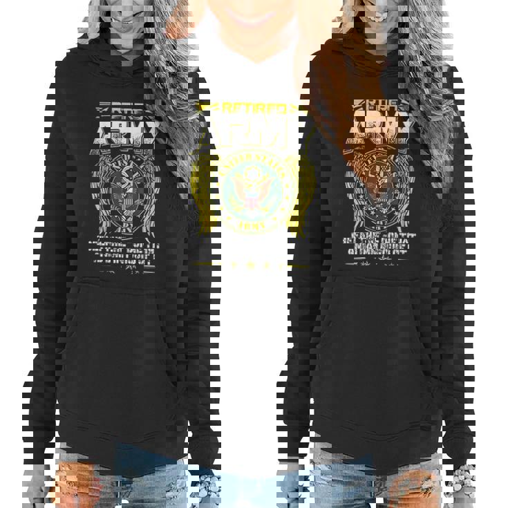 Army Retired Military Us Army Retirement V2 Women Hoodie Graphic Print Hooded Sweatshirt