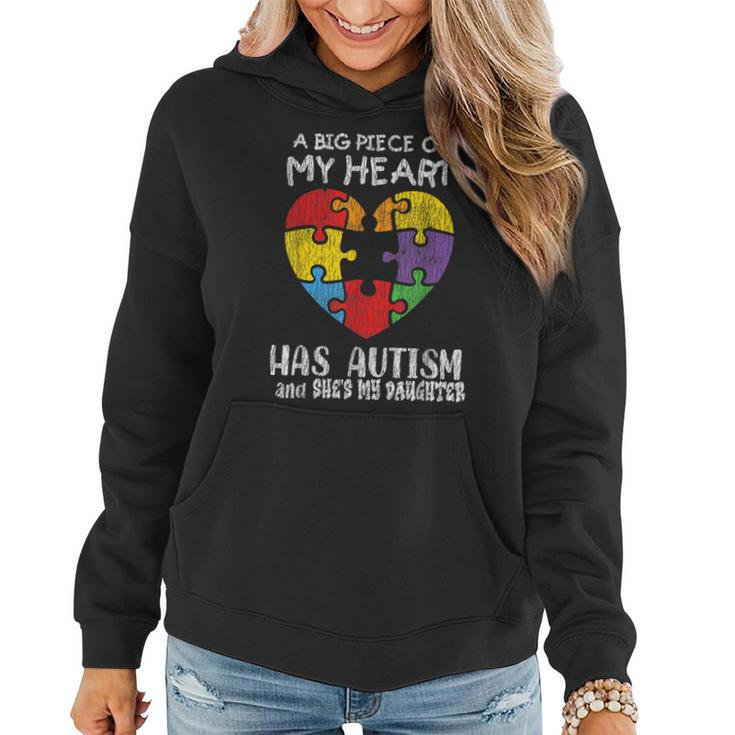 Autism Awareness - Dad Mom Daughter Autistic Kids Awareness  Women Hoodie