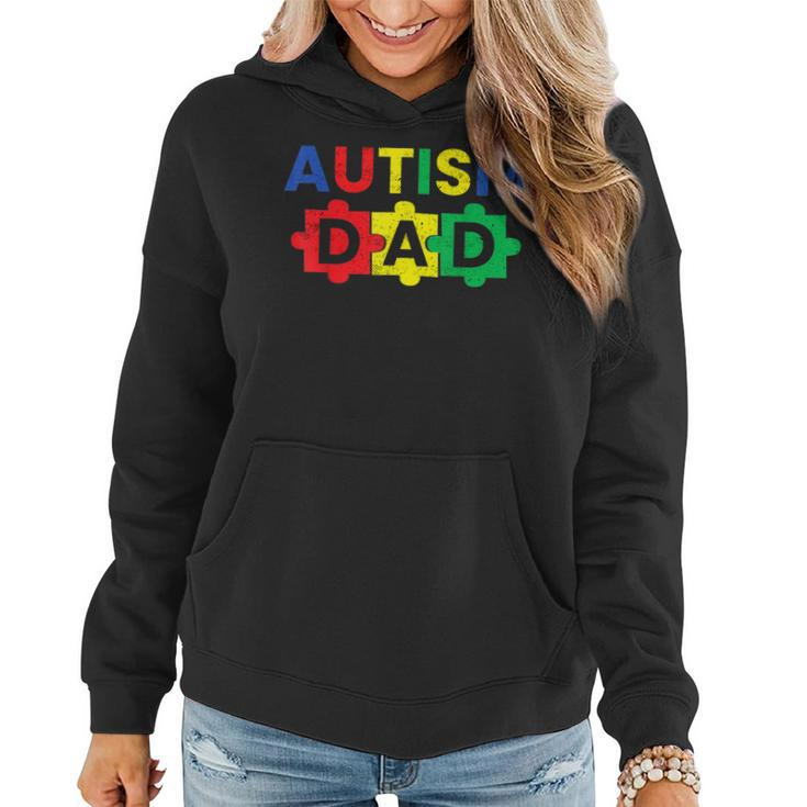 Autism Dad Fathering Autism Support Awareness Month  Women Hoodie