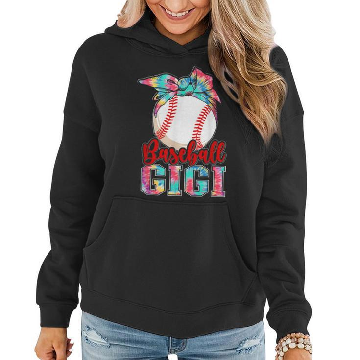 Baseball Gigi Cute Tie Dye Baseball Player And Fans  Women Hoodie