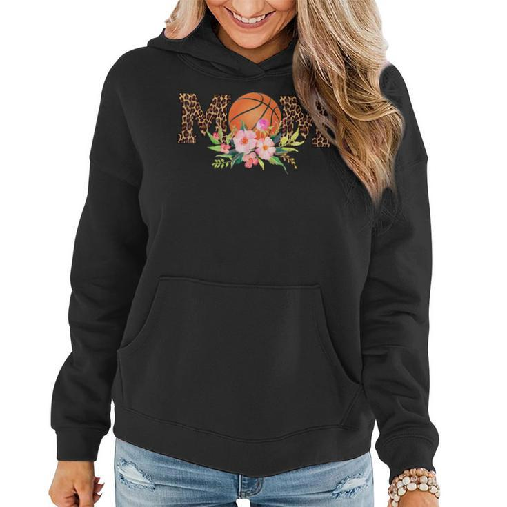 Basketball Mom Leopard Floral Mothers Day Gift Shirt Women Hoodie
