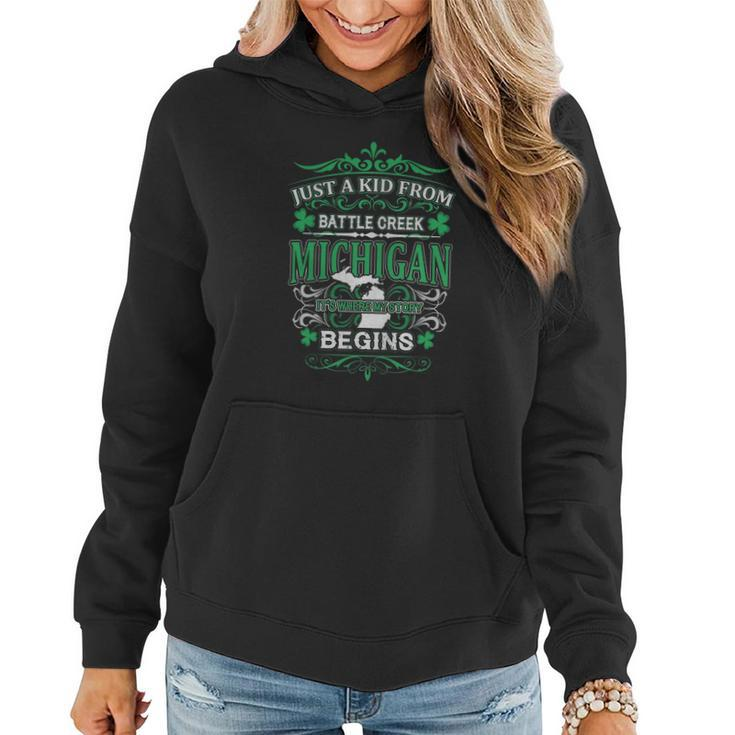 Battle Creek - Michigan St01 Sc Women Hoodie Graphic Print Hooded Sweatshirt