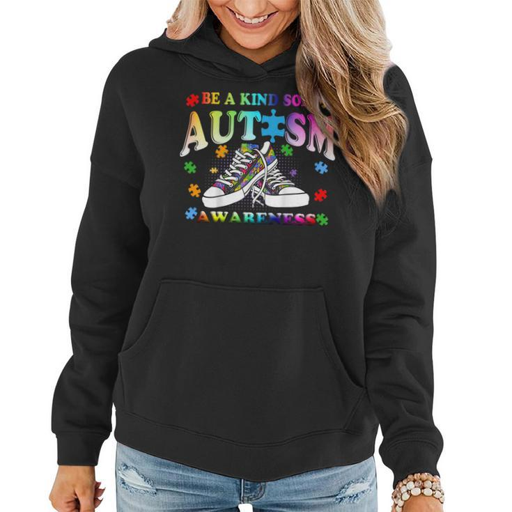 Be A Kind Sole Autism Awareness Puzzle Shoes Be Kind Gifts   Women Hoodie