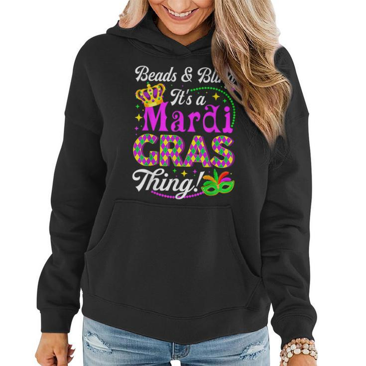 Beads & Bling Its A Mardi Gras Thing Party Mask Beads  Women Hoodie