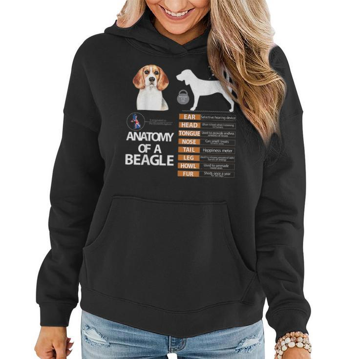 Beagle Dog Anatomy Mom Grandma Dad Men Women Kids Gift Women Hoodie