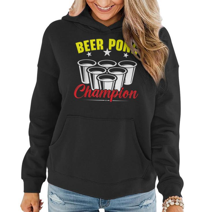 Beer Pong Champion Alkohol Trinkspiel Beer Pong Frauen Hoodie