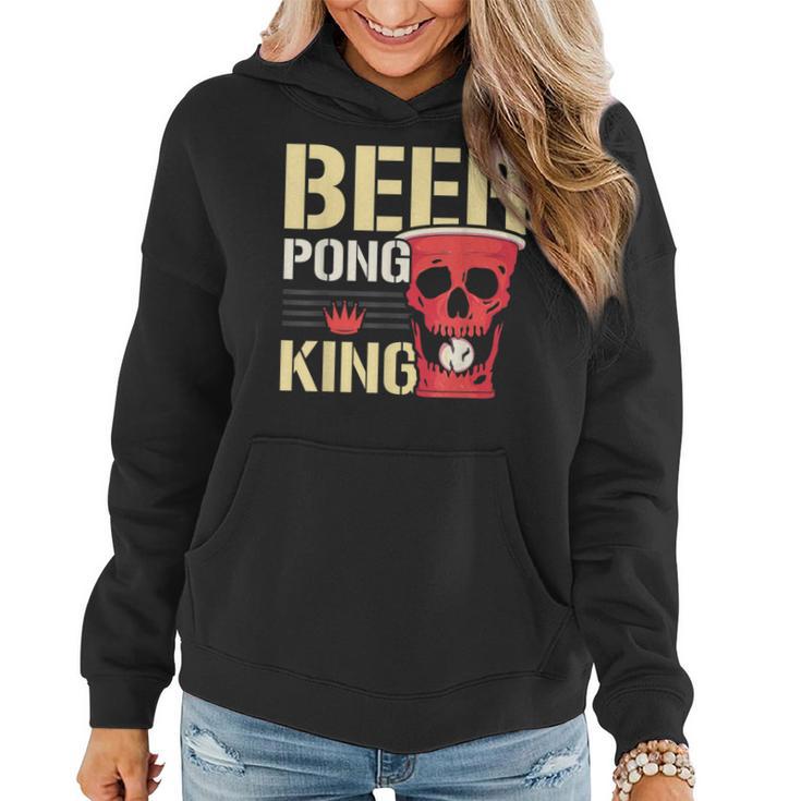 Beer Pong King Alkohol Trinkspiel Beer Pong Frauen Hoodie