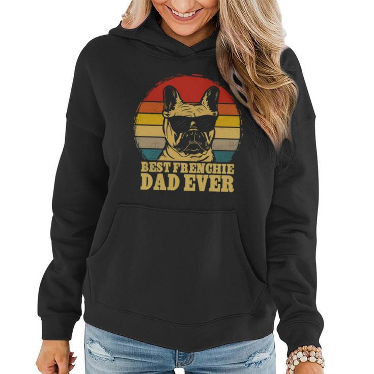 Best Frenchie Dad Ever Vintage Dog Women Hoodie Graphic Print Hooded Sweatshirt