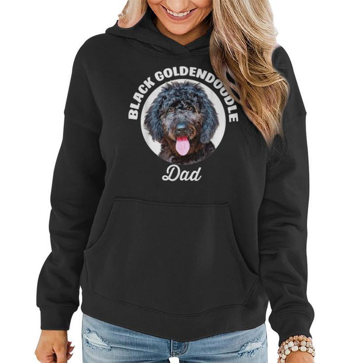 Black Goldendoodle Dog Dad Women Hoodie Graphic Print Hooded Sweatshirt