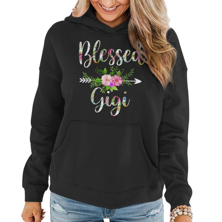 Blessed Gigi Floral  For Women Mothers Day Grandma  Women Hoodie