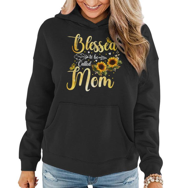 Blessed To Be Called Mom Sunflower Butterfly Mothers Day  Women Hoodie
