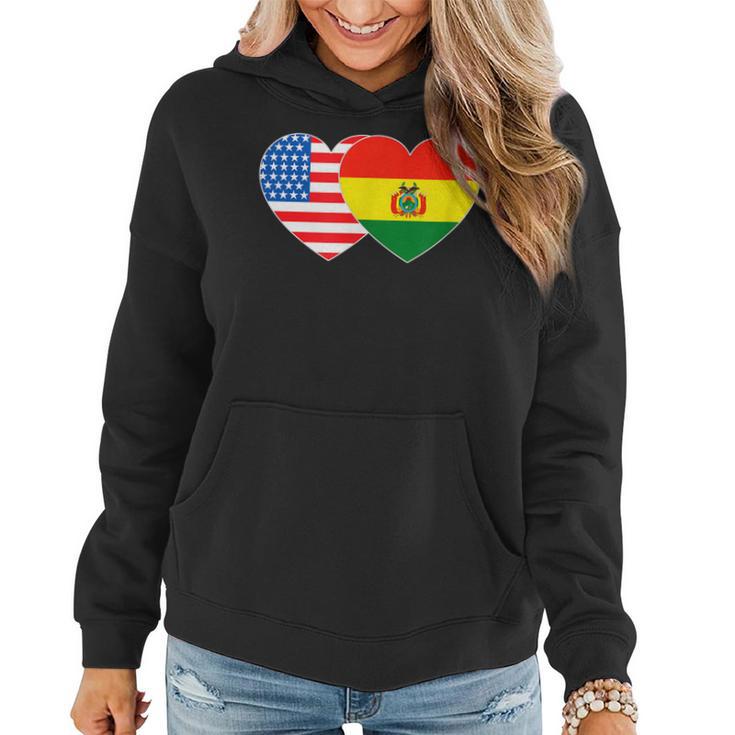 Bolivien USA Flagge Herz Hoodie für Bolivianisch-Amerikanische Patrioten