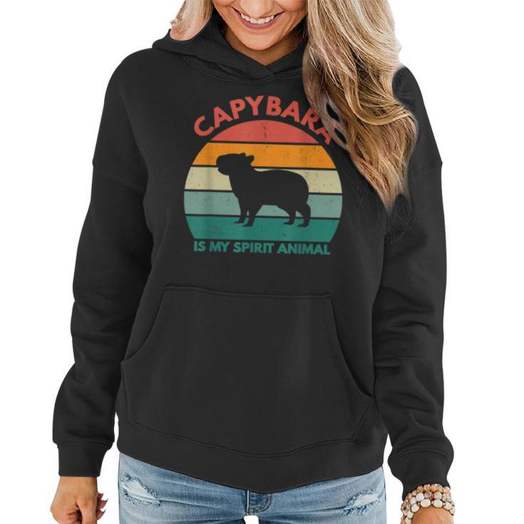 Capybara Is My Spirit Animal - Funny Inspirational Pet Lover  Women Hoodie Graphic Print Hooded Sweatshirt
