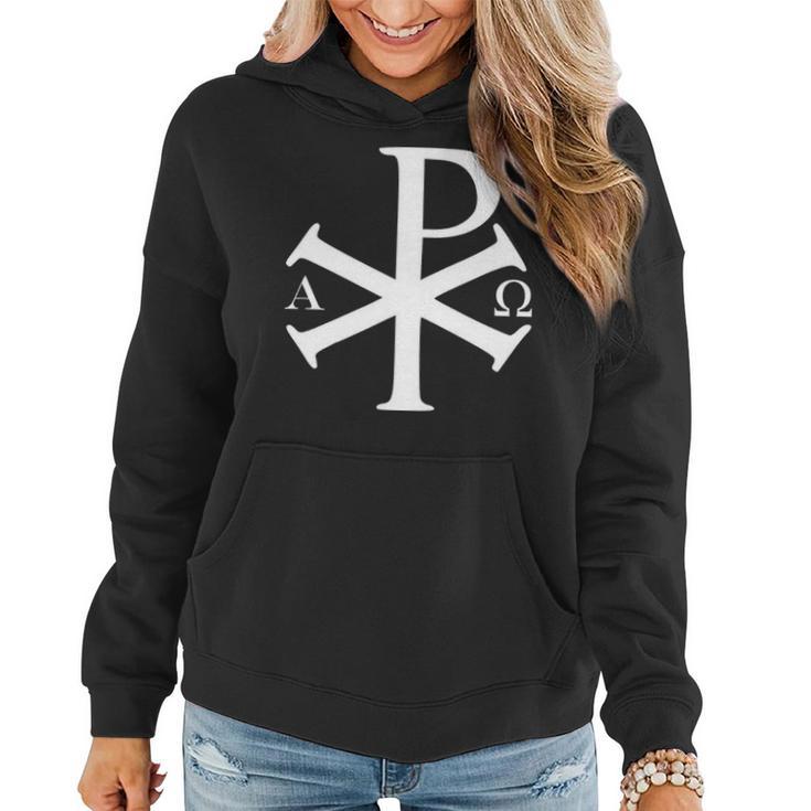 Christian History Alpha Omega Chi Rho Byzantine Christianity Women Hoodie