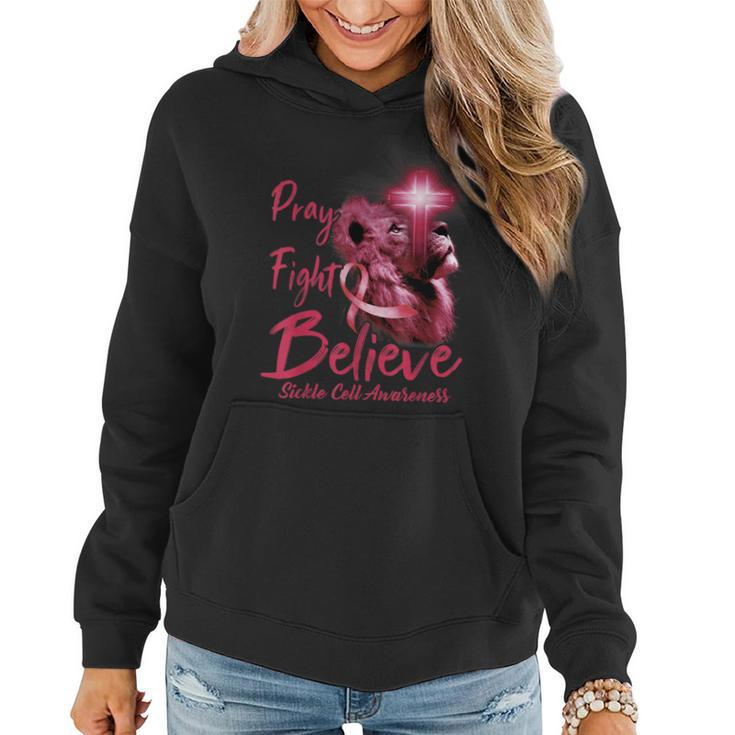 Christian Lion Cross Religious Quote Sickle Cell Awareness  Women Hoodie