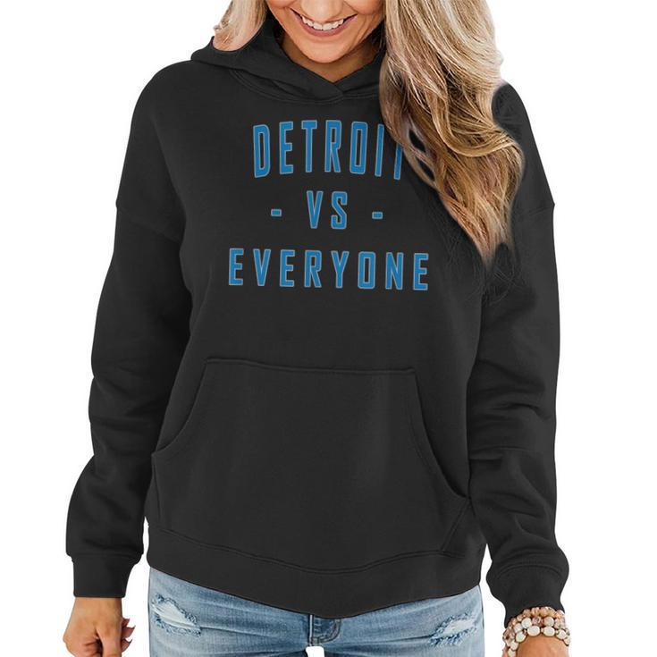City Hometown Football Pride Detroit Vs Everyone  Women Hoodie Graphic Print Hooded Sweatshirt