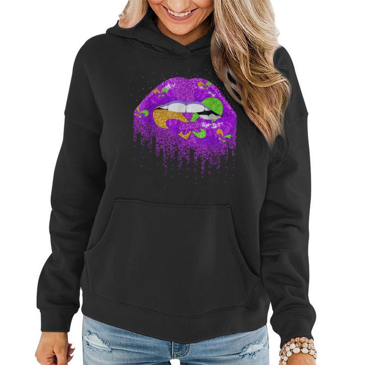 Costume Party Carnival Parade Women Gifts Lips Mardi Gras  V7 Women Hoodie