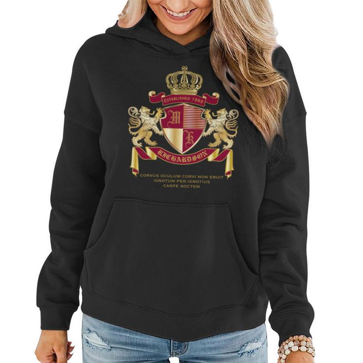 Create Your Own Coat Of Arms Red Gold Lion Emblem  Women Hoodie