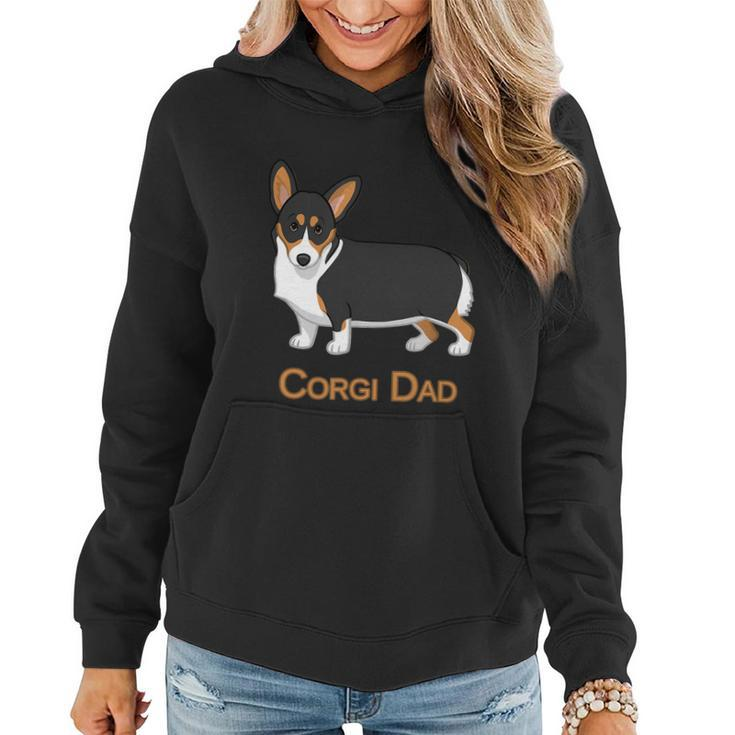 Cute Black Tricolor Pembroke Corgi Dad Dog Lovers Tshirt Women Hoodie