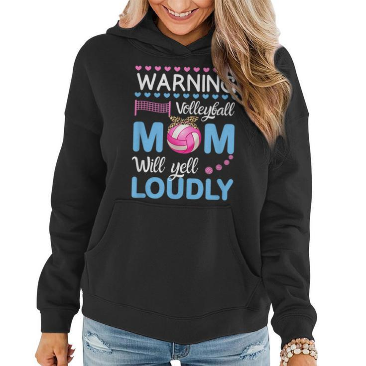 Cute Volleyball  For Women Leopard Cool Volleyball Mom  Women Hoodie
