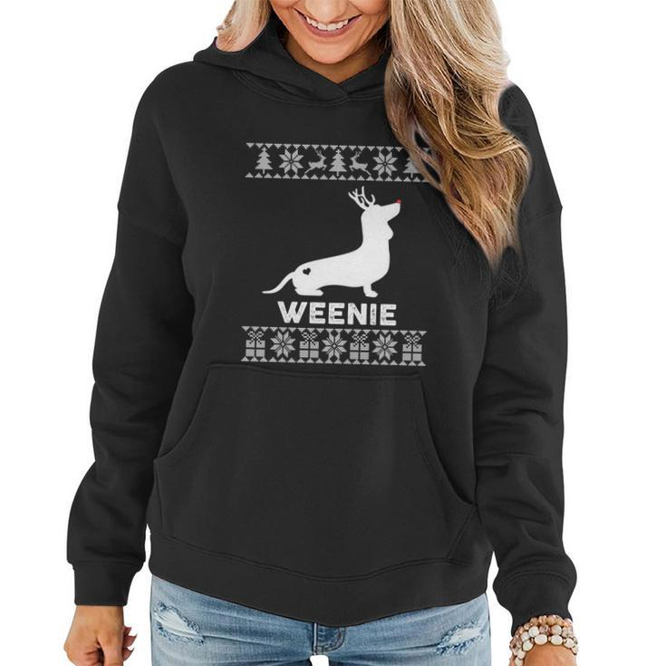 Dachshund Dog Lover Weenie Reindeer Ugly Christmas Sweater Gift Women Hoodie