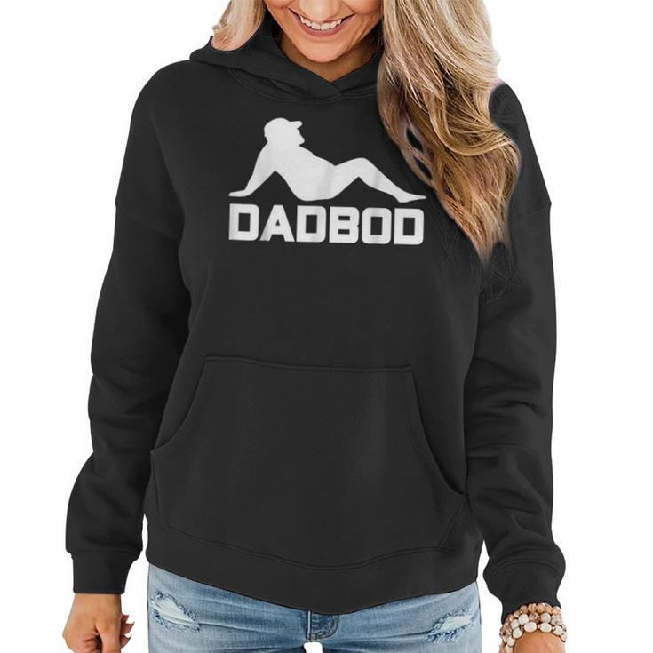 Dad Bod Funny Dadbod Silhouette With Beer Gut  Women Hoodie
