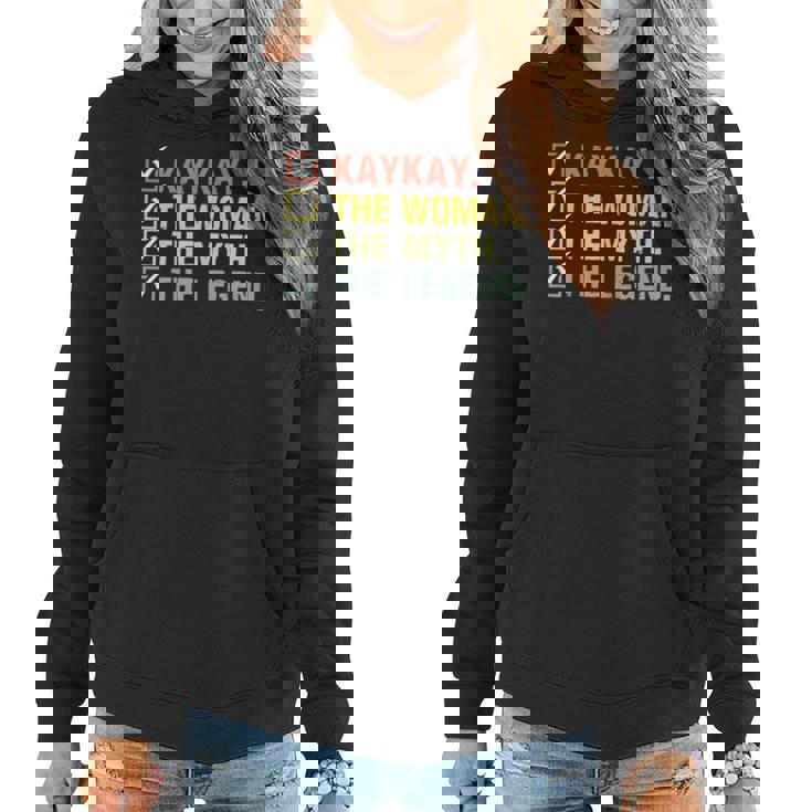 Damen Kaykay Die Frau Der Mythos Die Legende Retro Vintage Kaykay Frauen Hoodie
