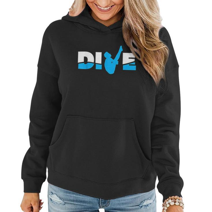 Dive Water Sports Platform Diver Springboard Diving Women Hoodie Graphic Print Hooded Sweatshirt