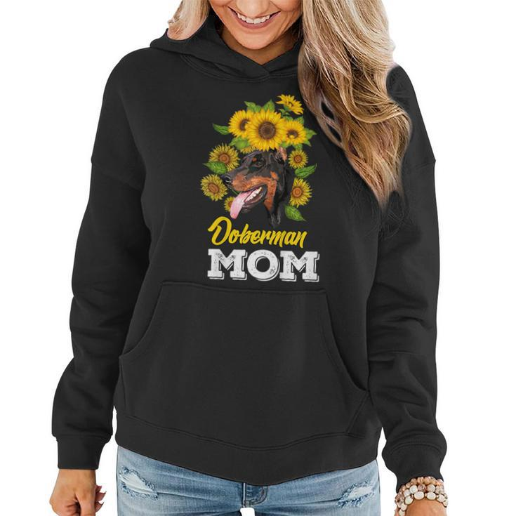 Doberman Mom  Sunflower Doberman Mothers Day Gift Women Hoodie
