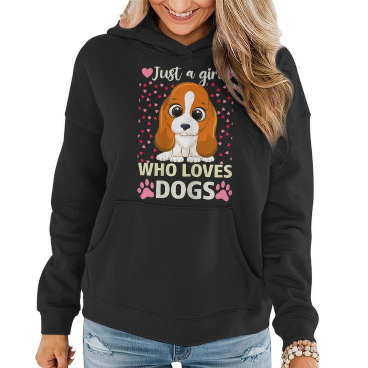 Dog  Girls Women Just A Girl Who Loves Dogs Cute Dog  Women Hoodie