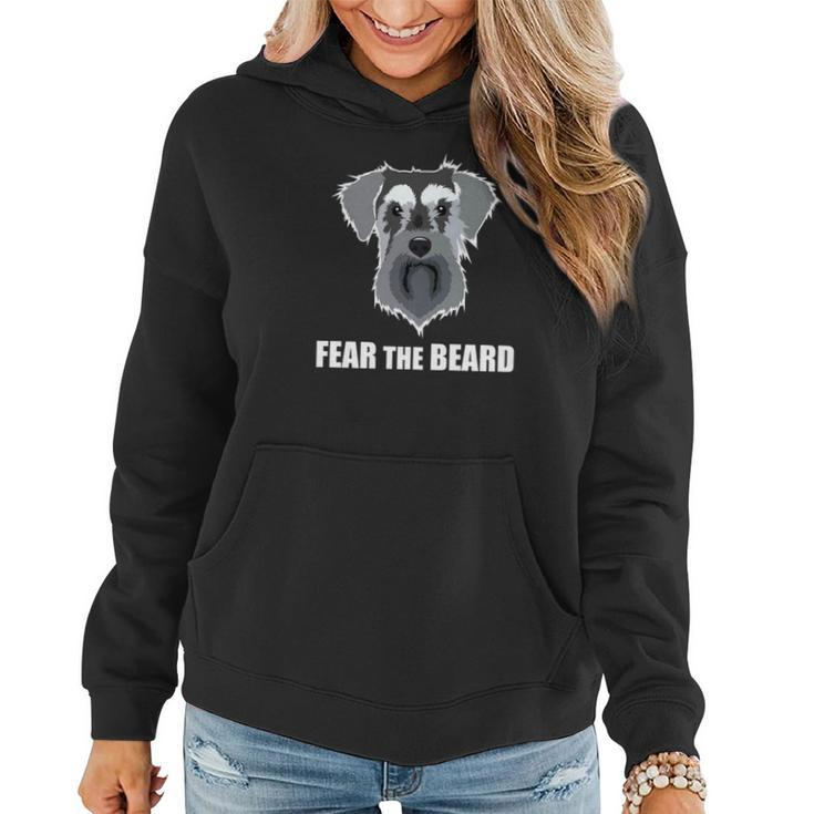 Dog Meme Fear The Beard Mini Schnauzer Dog Women Hoodie Graphic Print Hooded Sweatshirt