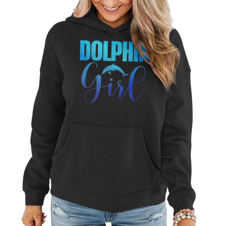 Dolphin Girl Beach Animal Lover Women Momn Tween Gift V2 Women Hoodie