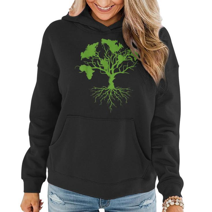 Earth Day 2023 Cute World Map Tree Pro Environment Plant  Women Hoodie
