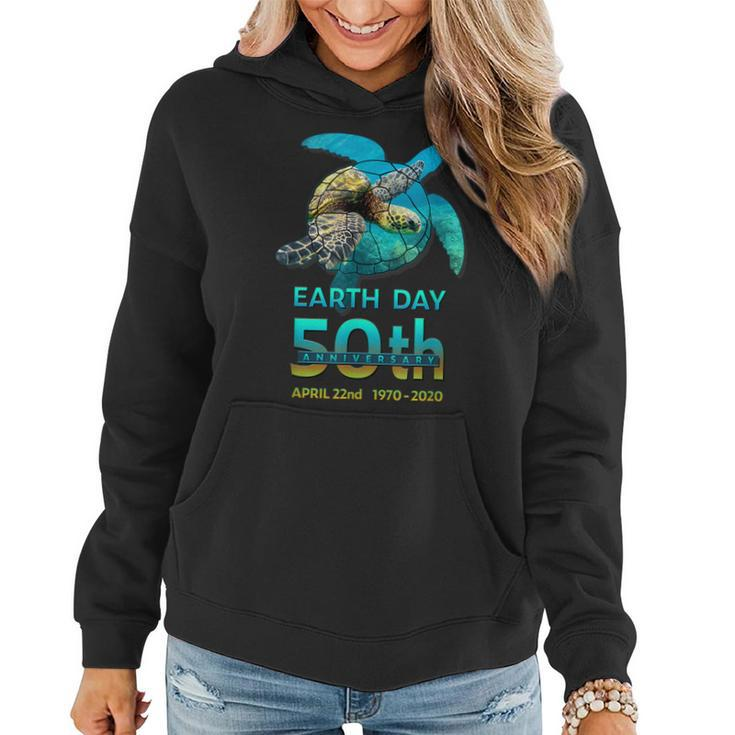 Earth Day 50Th Anniversary Sea Turtle Silhouette  Women Hoodie