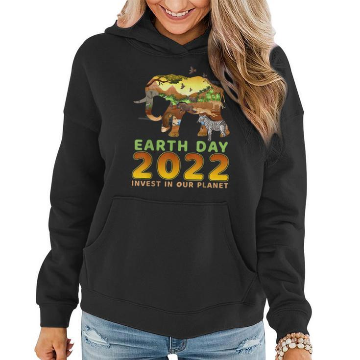 Earth Day 52Nd Anniversary 2022 Elephant Environmental Women Hoodie Graphic Print Hooded Sweatshirt