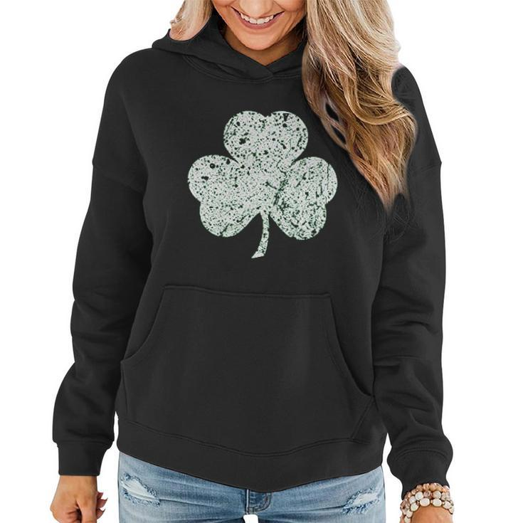 Faded Lucky Shamrock Clover St Patricks Day V2 Women Hoodie Graphic Print Hooded Sweatshirt