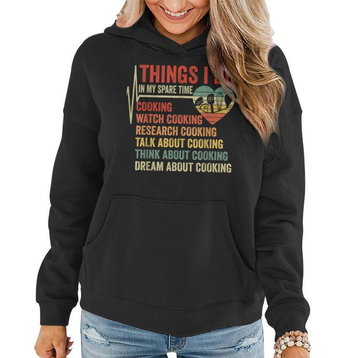 Funny Chef Cook Heartbeat Things I Do In My Time Cooking  Women Hoodie