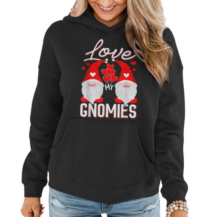 Funny Cute Love My Gnomies Gnomes & Hearts Valentines Day  Women Hoodie