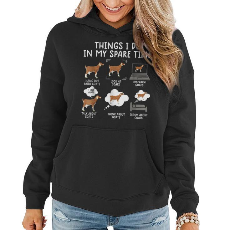 Funny Goat  6 Things I Do In My Spare Time Goat   Women Hoodie