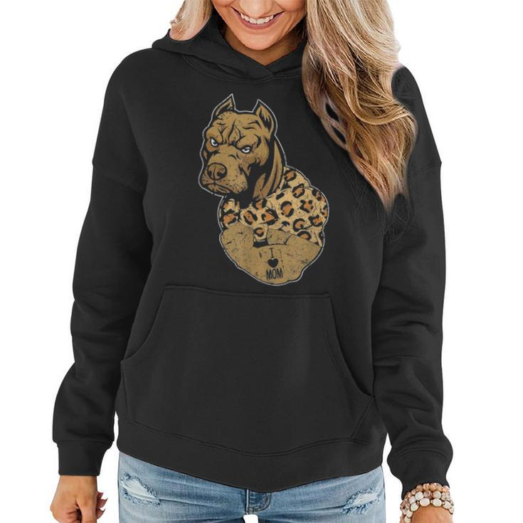 Funny Leopard Pitbull Mom Costume Mothers Day Gift Women Hoodie