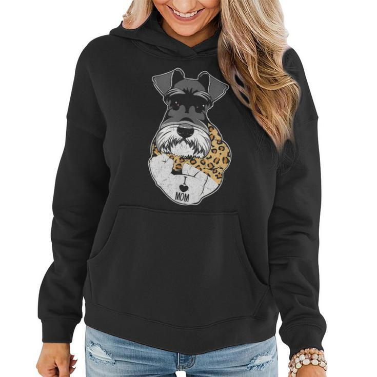 Funny Leopard Schnauzer Mom Costume Mothers Day Gift Women Hoodie