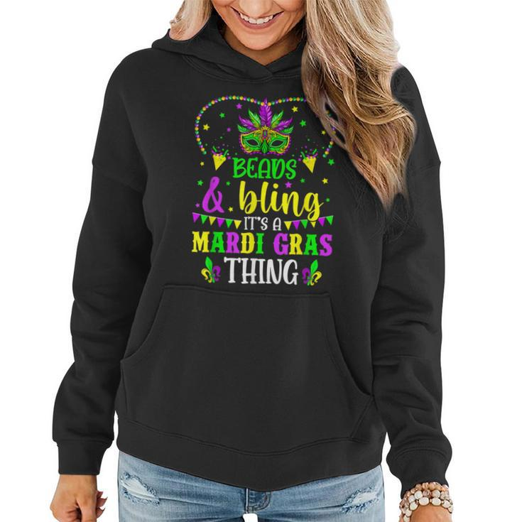 Mens Beads And Bling Its A Mardi Gras Thing Mardi Gras Women Hoodie