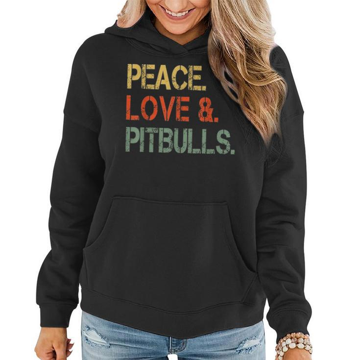 Funny Peace Love Pitbulls  Pittie Mom Gifts Pibbles Dad Women Hoodie
