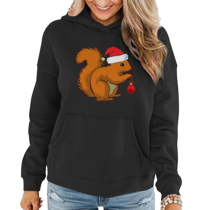 Funny Squirrel Christmas Shirt Santa Hat Animal Gift Kids Tshirt Women Hoodie