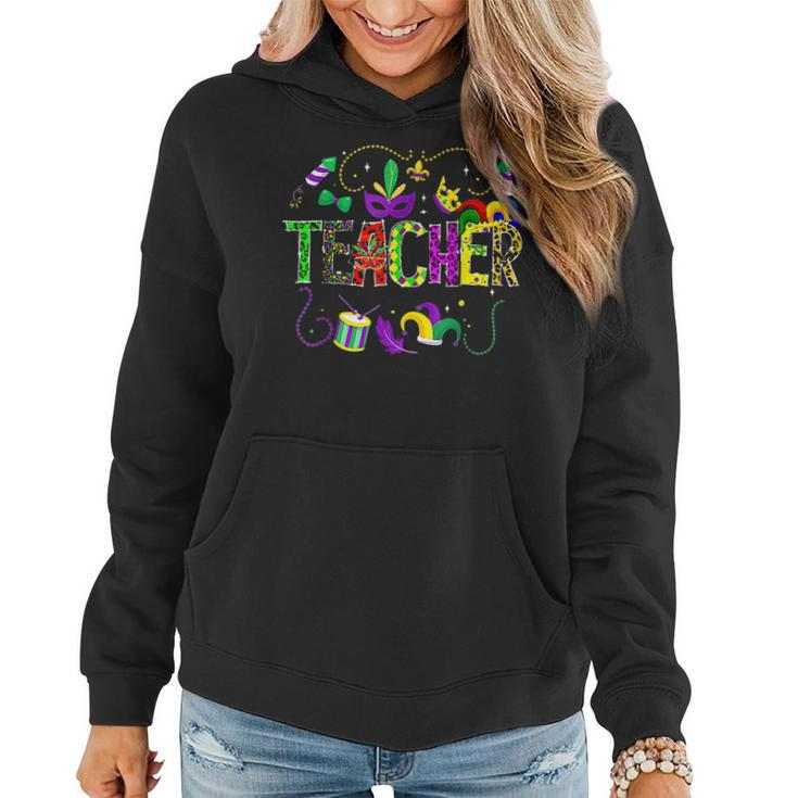 Funny Teacher Mardi Gras Family Matching Outfit  V3 Women Hoodie