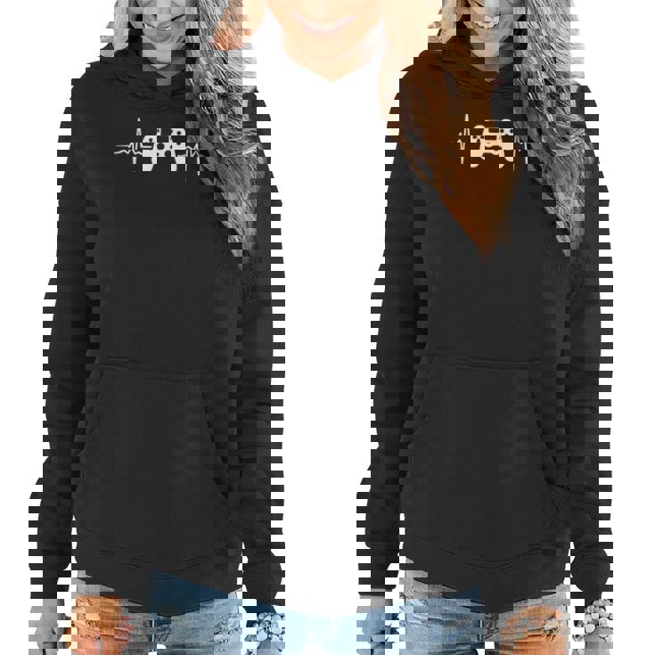 Gaming Zocken Ps Konsole 5 Herzschlag Gamer Frauen Hoodie