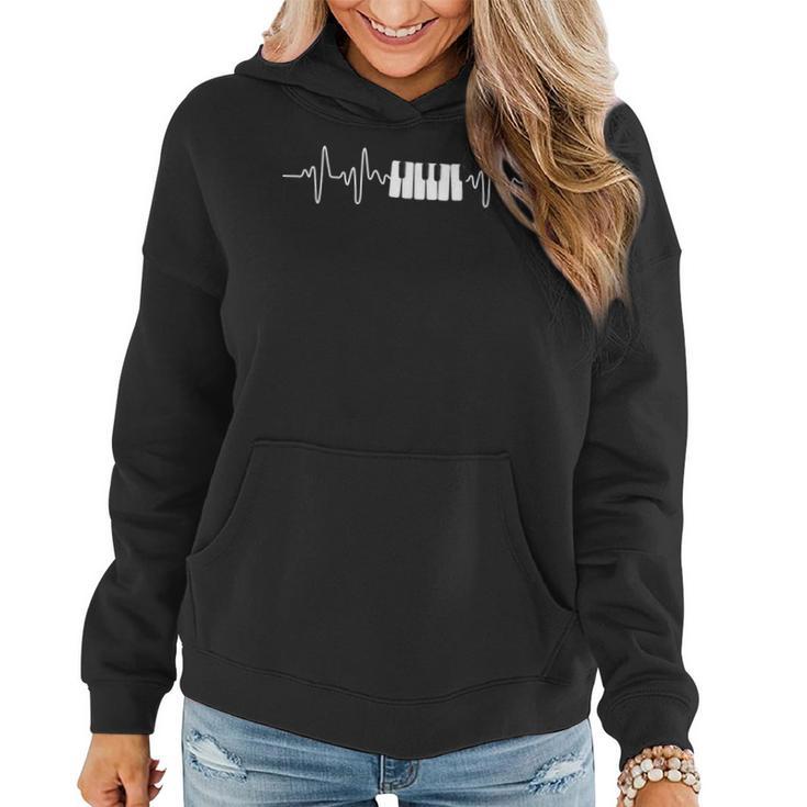 Geschenk Für Klavierspieler Herzschlag Klavier Frauen Hoodie