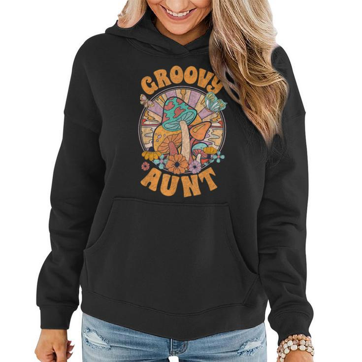 Groovy Aunt Family Matching Cute Groovy Birthday  Women Hoodie