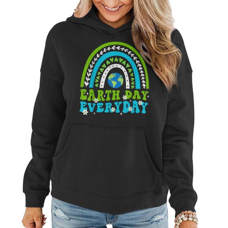 Groovy Earth Day Save Our Home Go Planet Rainbow Earth Women Hoodie
