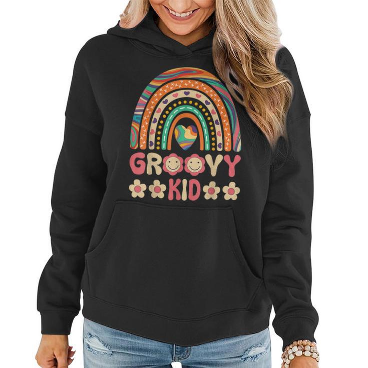 Groovy Kid 60S Theme Costume 70S Style Outfit Rainbow Hippie  Women Hoodie